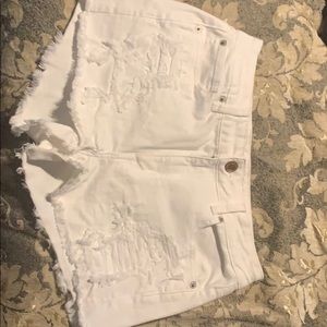 American eagle white jean shorts